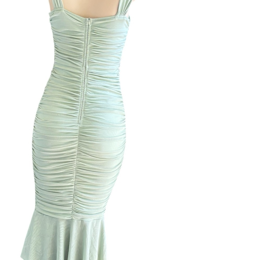 CHOUYATOU Women’S stretchy Ruched BodyCon Cocktail Dress - Picture 10 of 14